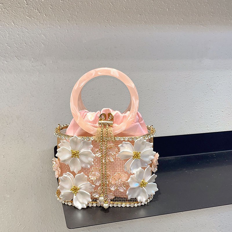 Women'S Evening Bags - 속이 빈 금속 케이지 핸드백 여성용