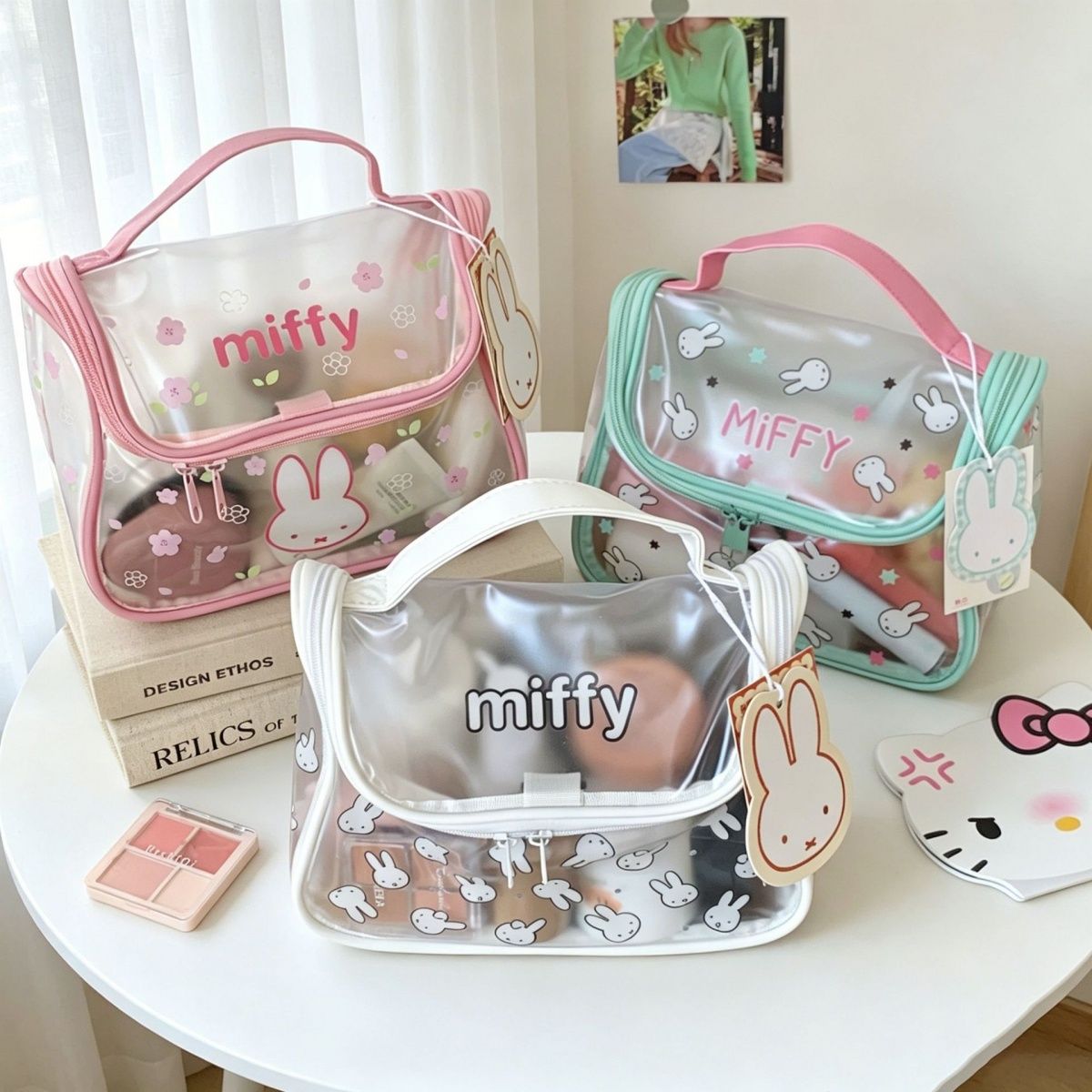 Jelly Bag Clear Pvc - 미피 만화 토끼 프린트 투명 PVC