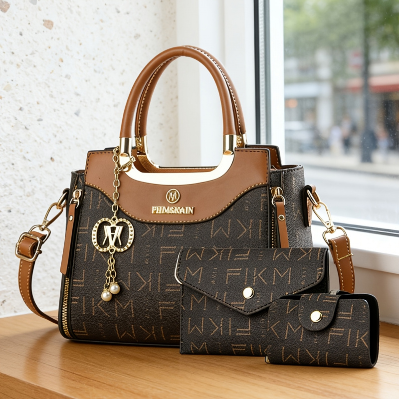 Women Bags Luxury - 3피스 세트 고급 프린트 레터링 가방,