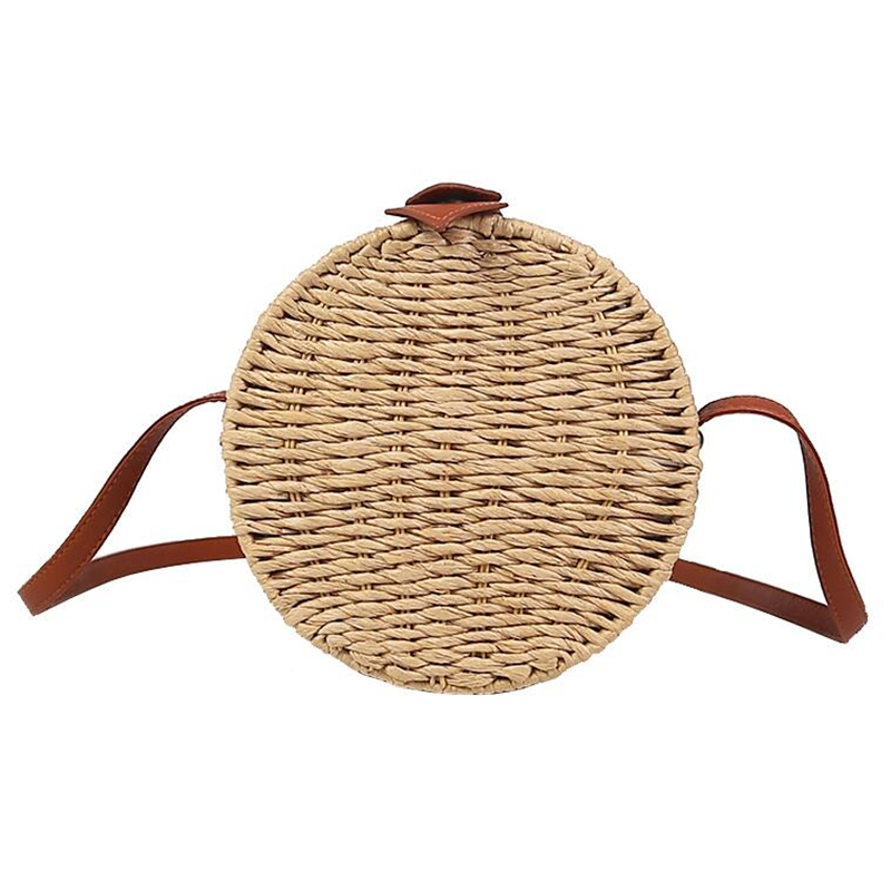 Circle Round Bag - 여성 여름 라탄 가방 라운드 스트로