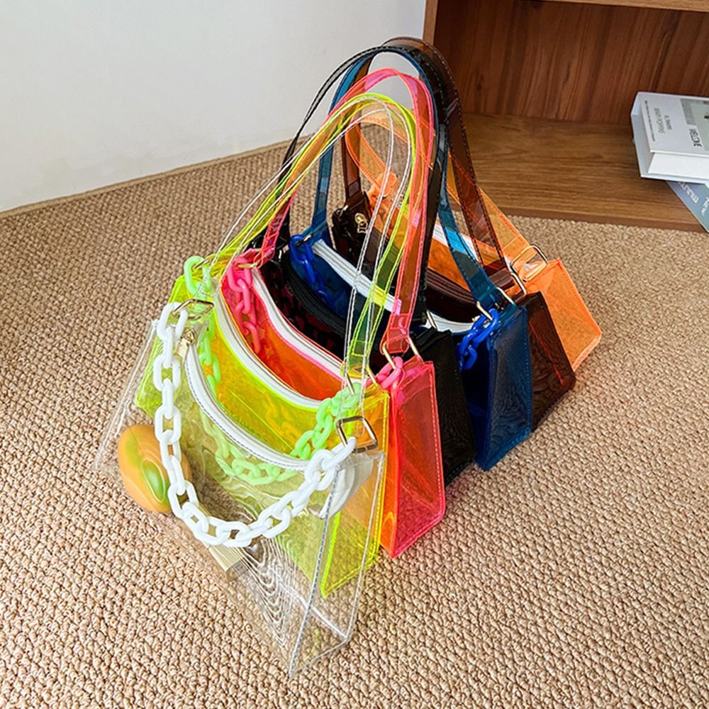 Jelly Bag Clear Pvc - 패션 숙녀 젤리 가방 PVC 클리어