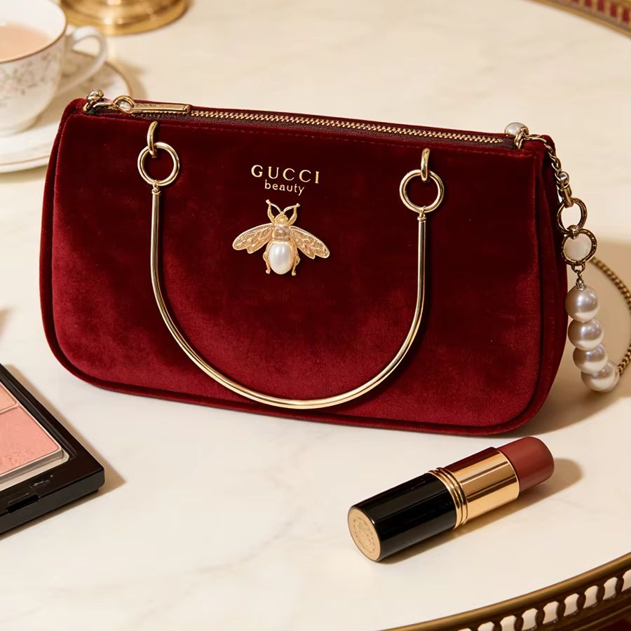 Women Bags Gucci - 구찌 여성용 중형 와인 레드 벨벳