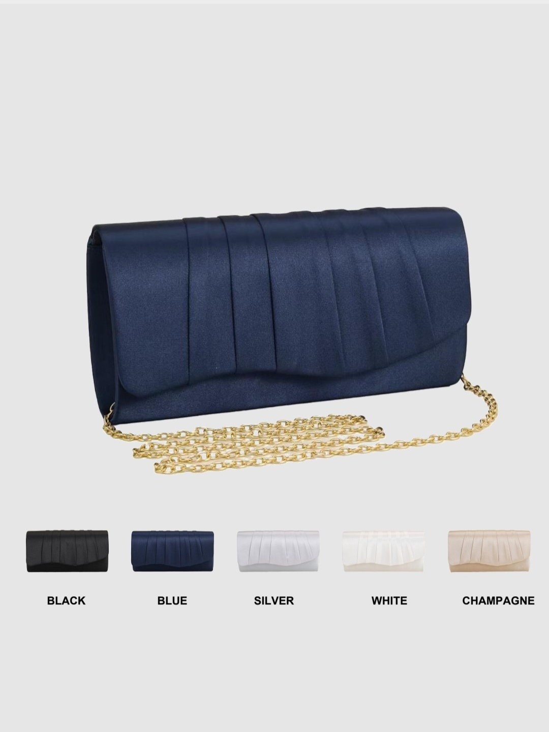 Women'S Evening Bags - 여성용 디너 백 플리츠 솔리드 컬러
