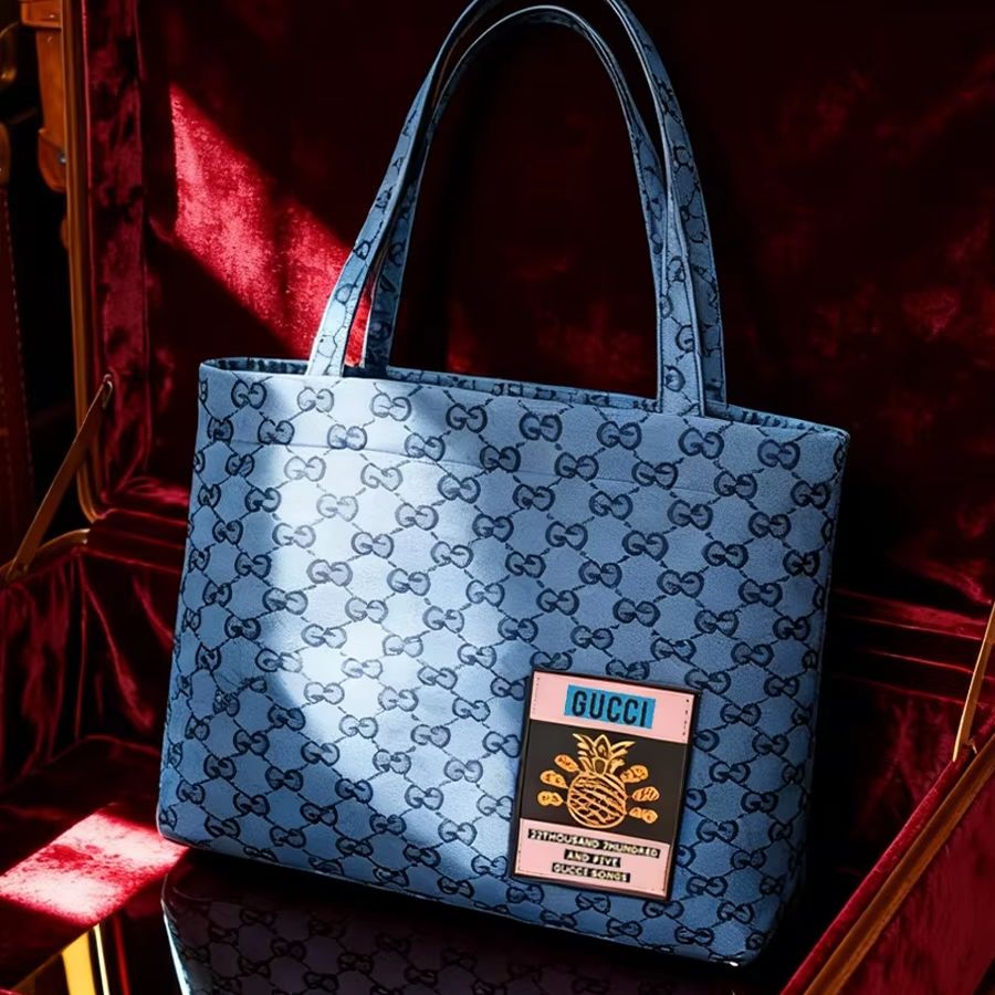 Women Bags Gucci - 구찌 가방 여성용 캔버스 토트백 연회색