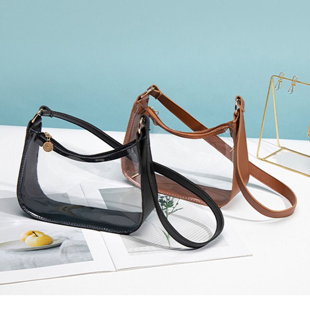Jelly Bag Clear Pvc - 캐주얼 PVC 투명 숄더백 캔디 컬러