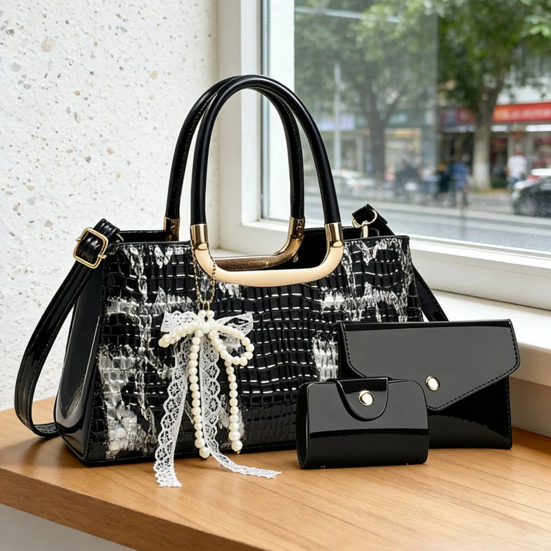Women'S Evening Bags - 여성용 핸드백 세트, 악어 무늬 이브닝