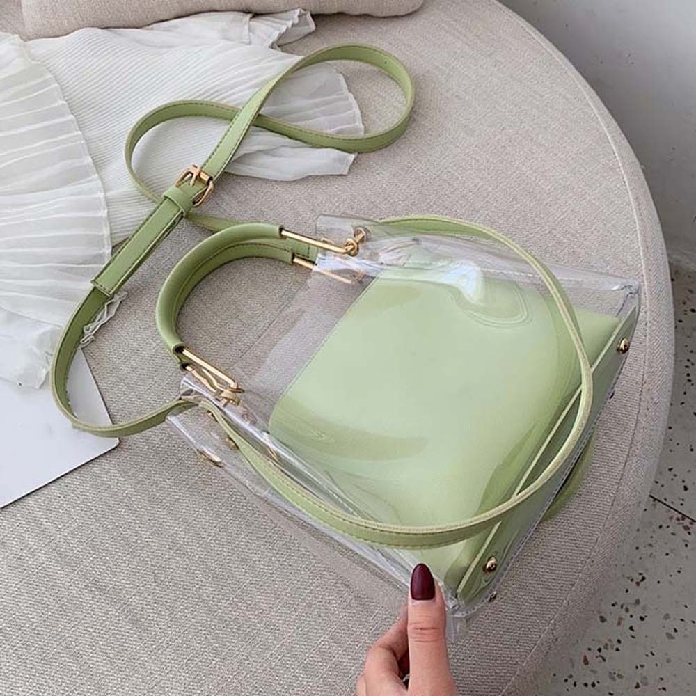 캔디 컬러 복합 투명 가방 방수 탈부착 가능 젤리 핸드 - Jelly Bag Clear Pvc 리뷰 및 가격