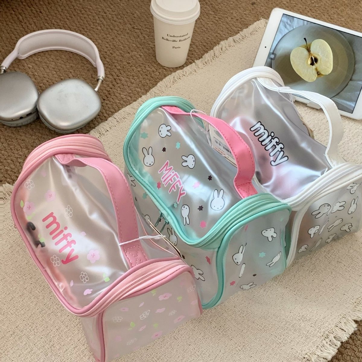미피 만화 토끼 프린트 투명 PVC 젤리 화장품 가방  - Jelly Bag Clear Pvc 리뷰 및 가격