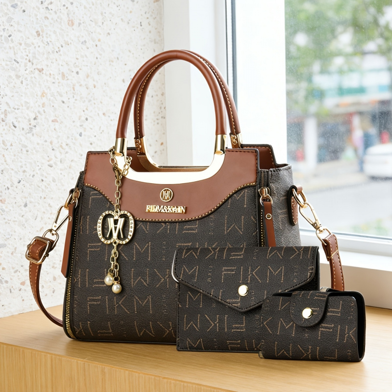 3피스 세트 고급 프린트 레터링 가방, 프리미엄 패셔너 - Women Bags Luxury 리뷰 및 가격
