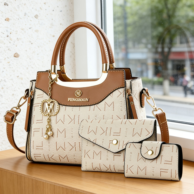3피스 세트 고급 프린트 레터링 가방, 프리미엄 패셔너 - Women Bags Luxury 리뷰 및 가격