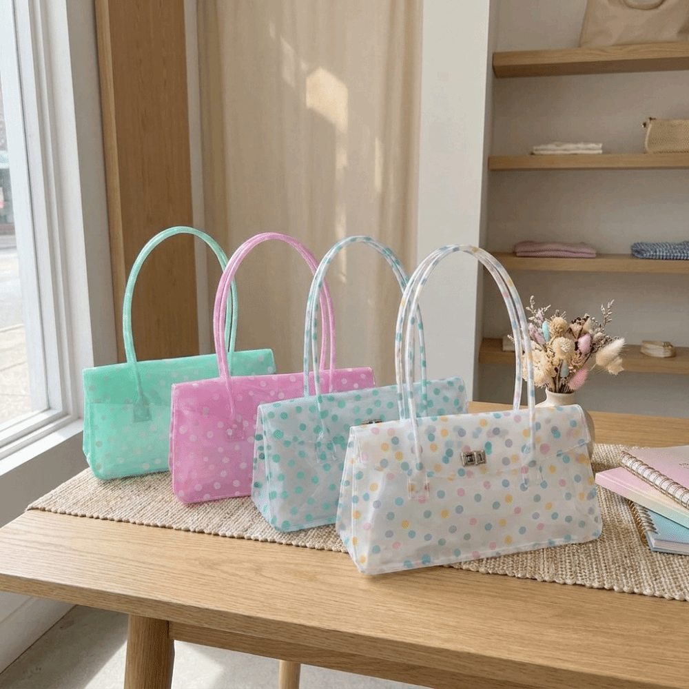 귀여운 달콤한 투명 PVC 젤리 숄더백 투명 플립 탑  - Jelly Bag Clear Pvc 리뷰 및 가격