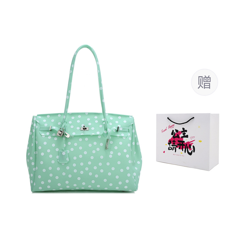 폴카 도트 투명 PVC 토트백 방수 경량 캔디 컬러 젤 - Jelly Bag Clear Pvc 리뷰 및 가격
