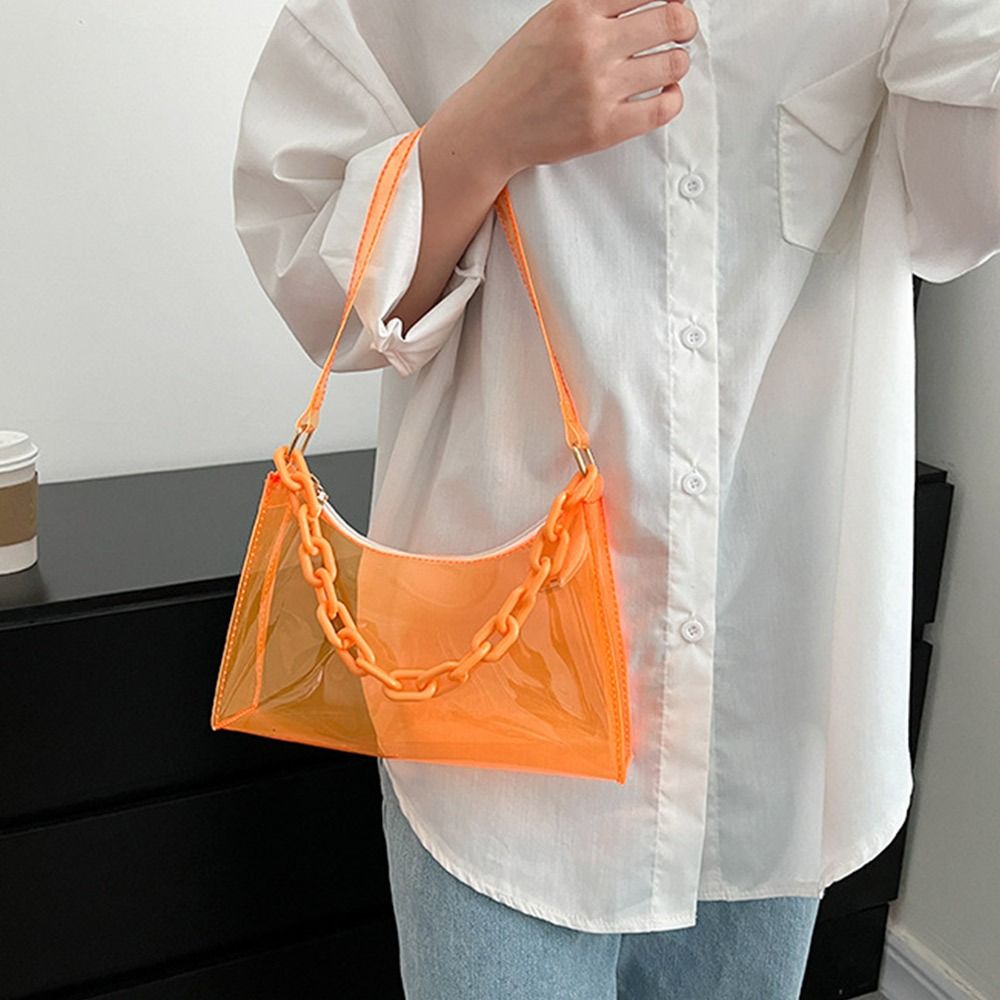패션 숙녀 젤리 가방 PVC 클리어 가방 겨드랑이 가방 - Jelly Bag Clear Pvc 리뷰 및 가격