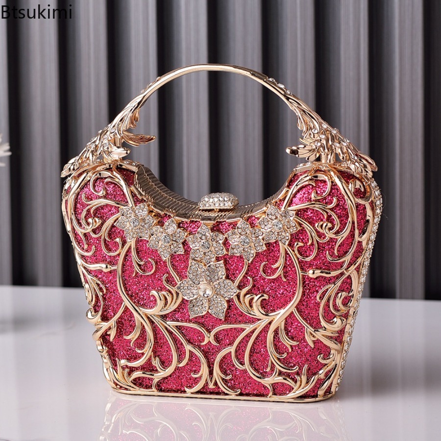 속이 빈 메탈 이브닝 백 여성 패션 반짝이는 파티 연회 - Women'S Evening Bags 리뷰 및 가격