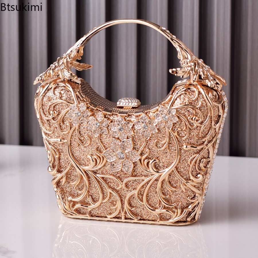 속이 빈 메탈 이브닝 백 여성 패션 반짝이는 파티 연회 - Women'S Evening Bags 리뷰 및 가격