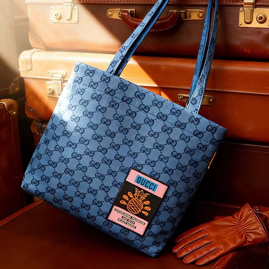 구찌 가방 여성용 캔버스 토트백 연회색 또는 데님 블루 - Women Bags Gucci 리뷰 및 가격