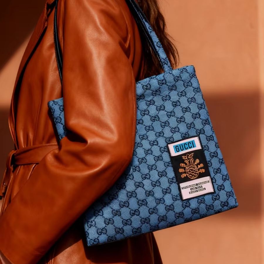 구찌 가방 여성용 캔버스 토트백 연회색 또는 데님 블루 - Women Bags Gucci 리뷰 및 가격