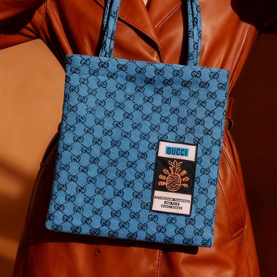 구찌 가방 여성용 캔버스 토트백 연회색 또는 데님 블루 - Women Bags Gucci 리뷰 및 가격