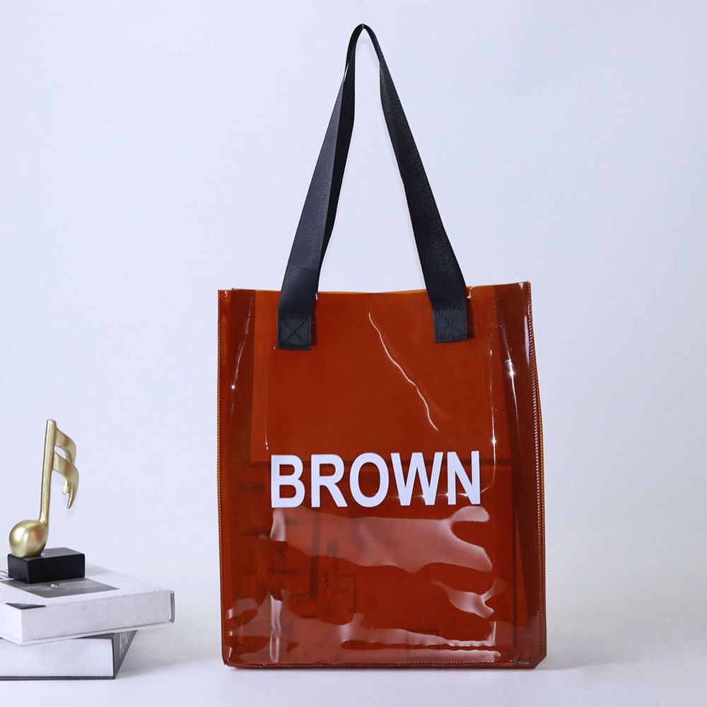 투명 토트 백 휴대용 PVC 젤리 방수 쇼핑백 대용량  - Jelly Bag Clear Pvc 리뷰 및 가격