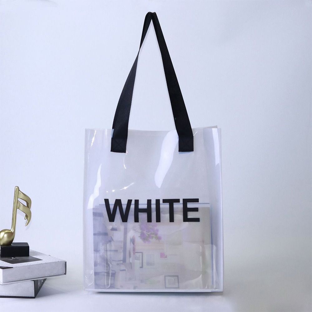투명 토트 백 휴대용 PVC 젤리 방수 쇼핑백 대용량  - Jelly Bag Clear Pvc 리뷰 및 가격