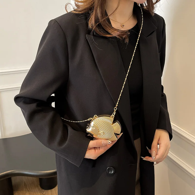귀여운 작은 물고기 모양 금속 미니 숄더 크로스바디 백 - Women'S Evening Bags 리뷰 및 가격