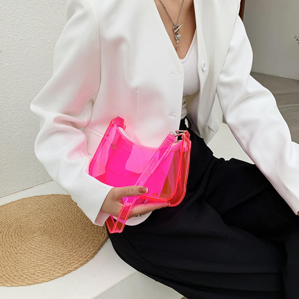 여름 캔디 컬러 투명 싱글 숄더 백 지퍼 클리어 PVC - Jelly Bag Clear Pvc 리뷰 및 가격