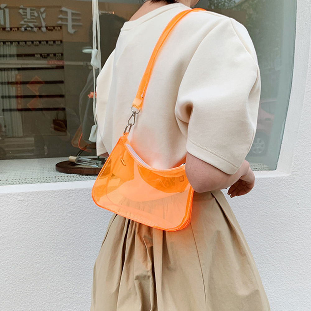 여름 캔디 컬러 투명 싱글 숄더 백 지퍼 클리어 PVC - Jelly Bag Clear Pvc 리뷰 및 가격
